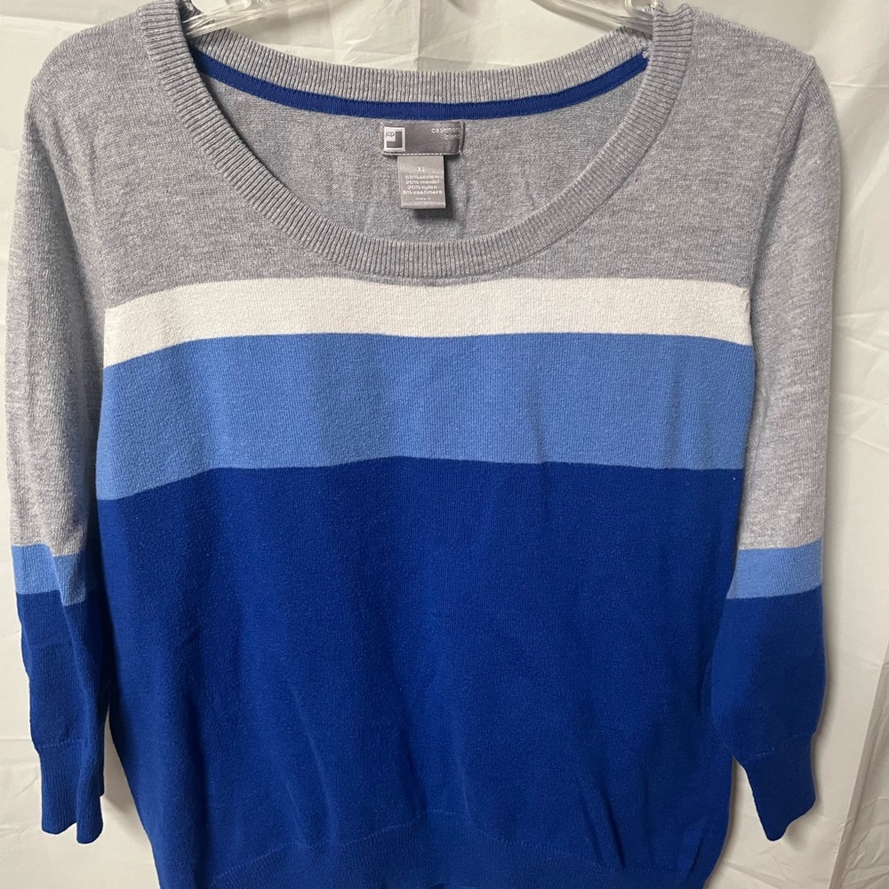 JCP cashmere blend Blue and Gray Women's Sweater